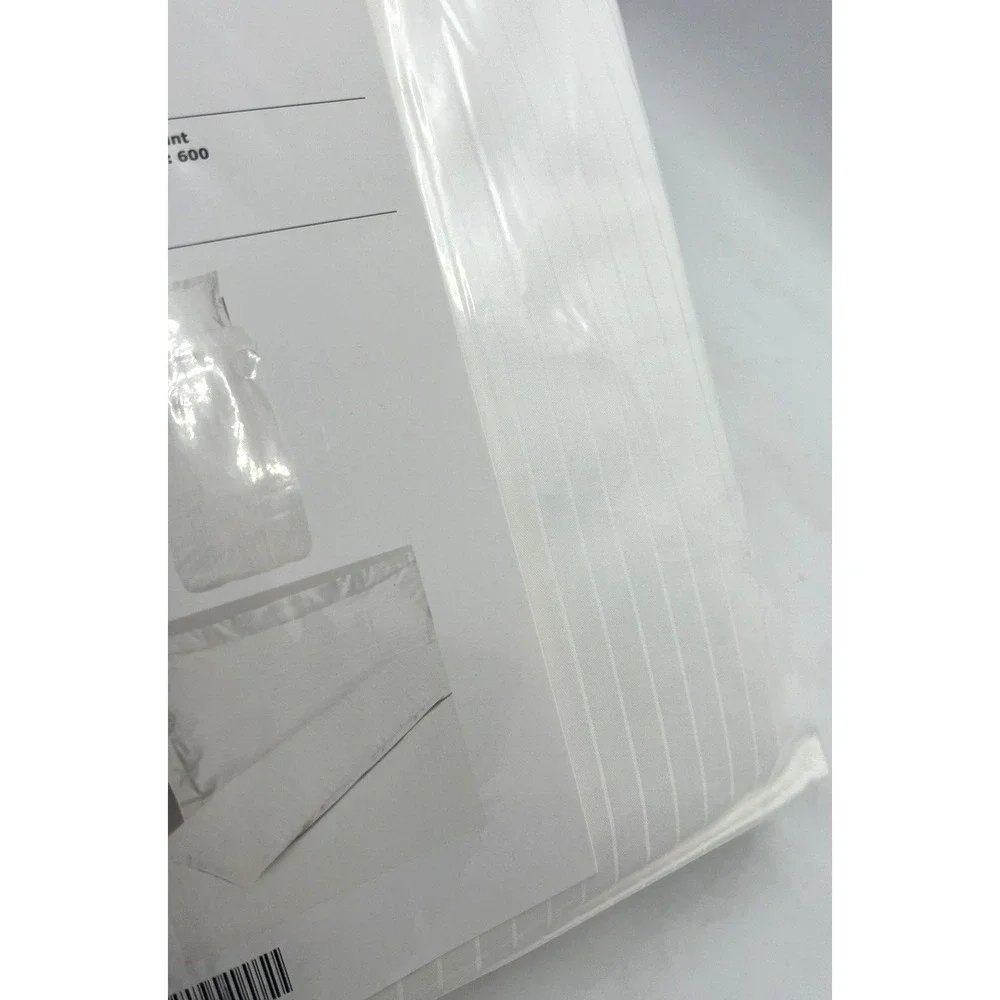 New Ikea Hastskrappa Twin Duvet cover and pillowcase, white 600 Thread count
